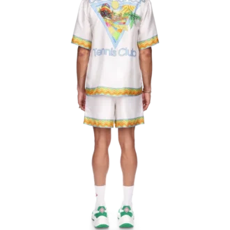 Afro Cubism Tennis Club Silk Shirt