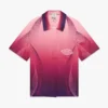 Aubergine Gradient Cuban Collar Short Sleeve Silk Shirt Aubergine Gradient Cuban Collar Short Sleeve Silk Shirt