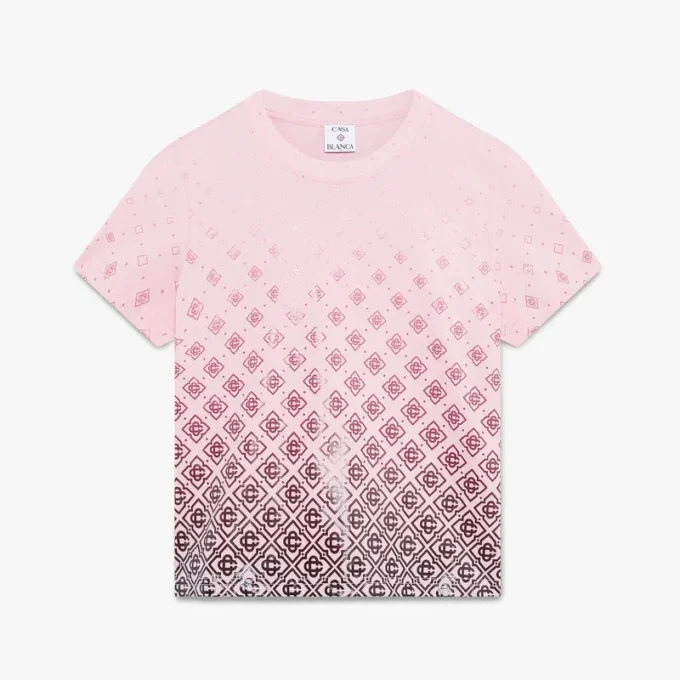Aubergine Gradient Monogram Short Sleeve T-Shirt Aubergine Gradient Monogram Short Sleeve T-Shirt