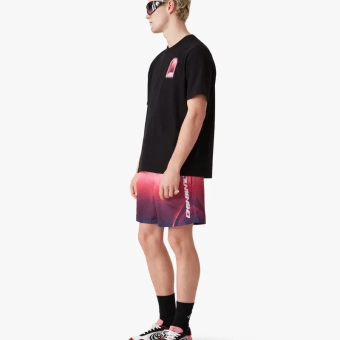 Aubergine Gradient Printed Swim Shorts Aubergine Gradient Printed Swim Shorts
