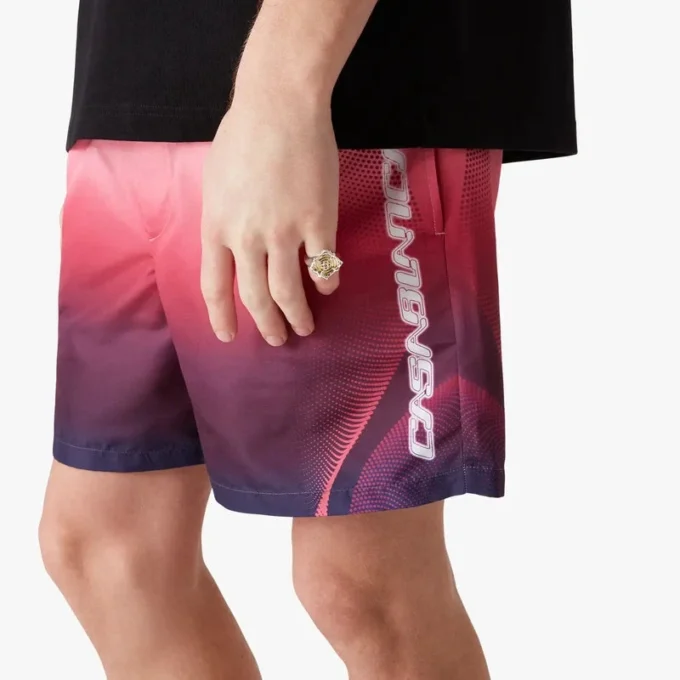 Aubergine Gradient Printed Swim Shorts Aubergine Gradient Printed Swim Shorts