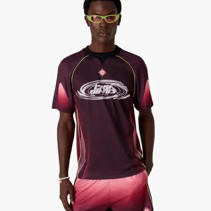 Aubergine Gradient Short Sleeve Football Jersey Aubergine Gradient Short Sleeve Football Jersey