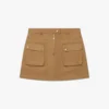 Beige Cotton Pocket Mini Skirt Beige Cotton Pocket Mini Skirt