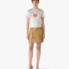 Beige Cotton Pocket Mini Skirt Beige Cotton Pocket Mini Skirt