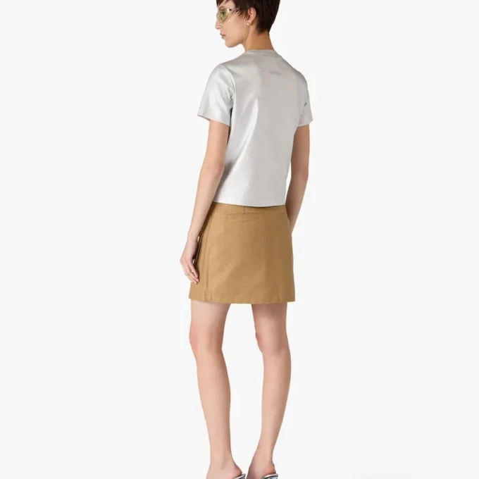 Beige Cotton Pocket Mini Skirt Beige Cotton Pocket Mini Skirt