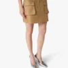 Beige Cotton Pocket Mini Skirt Beige Cotton Pocket Mini Skirt