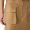 Beige Cotton Pocket Mini Skirt Beige Cotton Pocket Mini Skirt