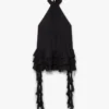 Black Georgette Double Ruffle Mini Dress Black Georgette Double Ruffle Mini Dress