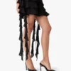 Black Georgette Double Ruffle Mini Dress Black Georgette Double Ruffle Mini Dress