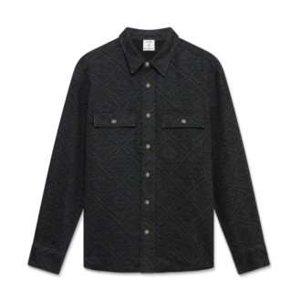 Black Laser Long Sleeve Denim Shirt