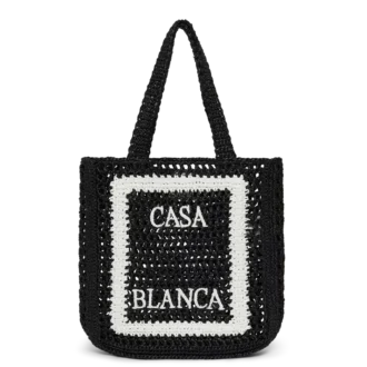 Black Raffia Tote