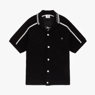 Black Short Sleeve Mesh Shirt