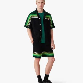 Black Stripe Short Sleeve Polo Shirt