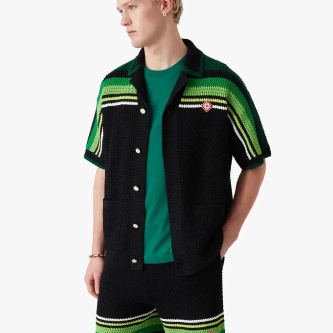 Black Stripe Short Sleeve Polo Shirt Black Stripe Short Sleeve Polo Shirt