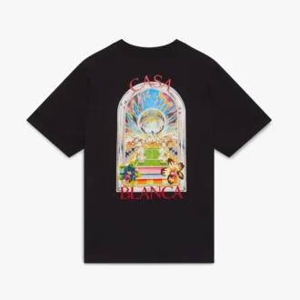 Black Tennis Landscape Short Sleeve T-Shirt