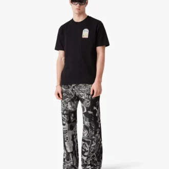 Black Tennis Landscape Short Sleeve T-Shirt