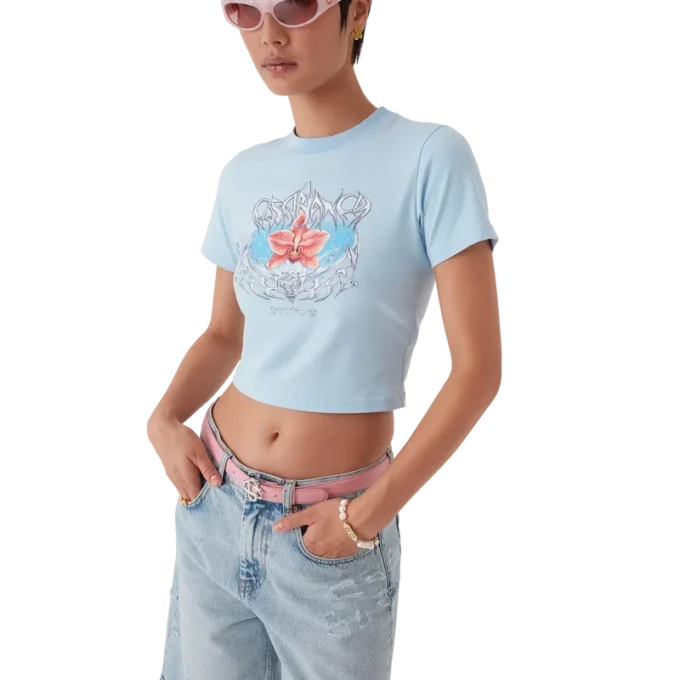 Blades Cropped Short Sleeve T-Shirt Blades Cropped Short Sleeve T-Shirt