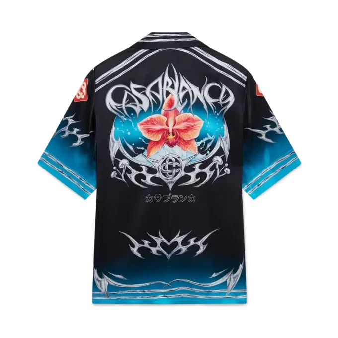 Blades Short Sleeve Silk Satin Shirt Blades Short Sleeve Silk Satin Shirt