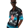 Blades Short Sleeve Silk Satin Shirt