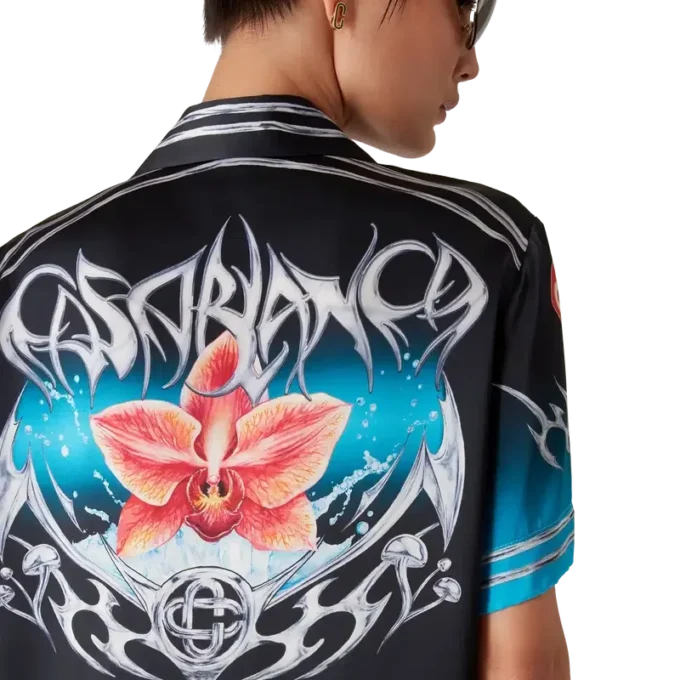 Blades Short Sleeve Silk Satin Shirt Blades Short Sleeve Silk Satin Shirt