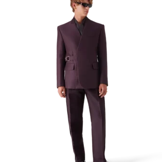 Blend Tailored Side Stripe Wool Silk Trousers