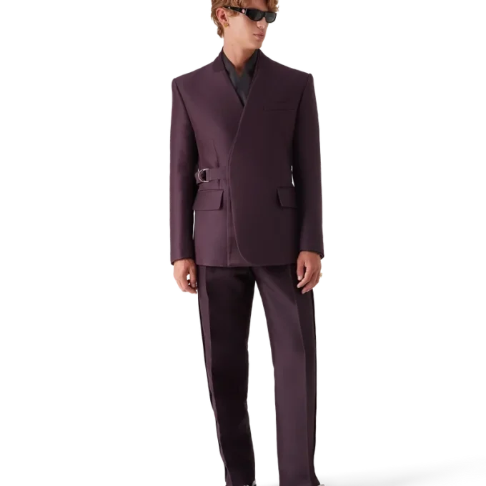 Blend Tailored Side Stripe Wool Silk Trousers Blend Tailored Side Stripe Wool Silk Trousers