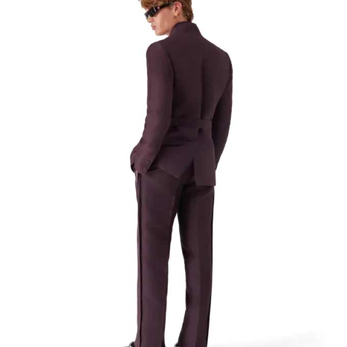Blend Tailored Side Stripe Wool Silk Trousers Blend Tailored Side Stripe Wool Silk Trousers