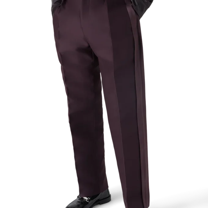 Blend Tailored Side Stripe Wool Silk Trousers Blend Tailored Side Stripe Wool Silk Trousers