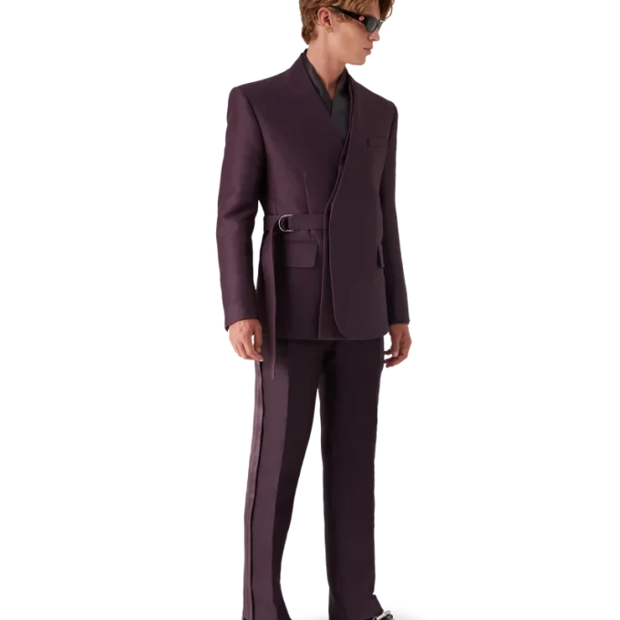 Blend Tailored Wool Silk Wrap Jacket