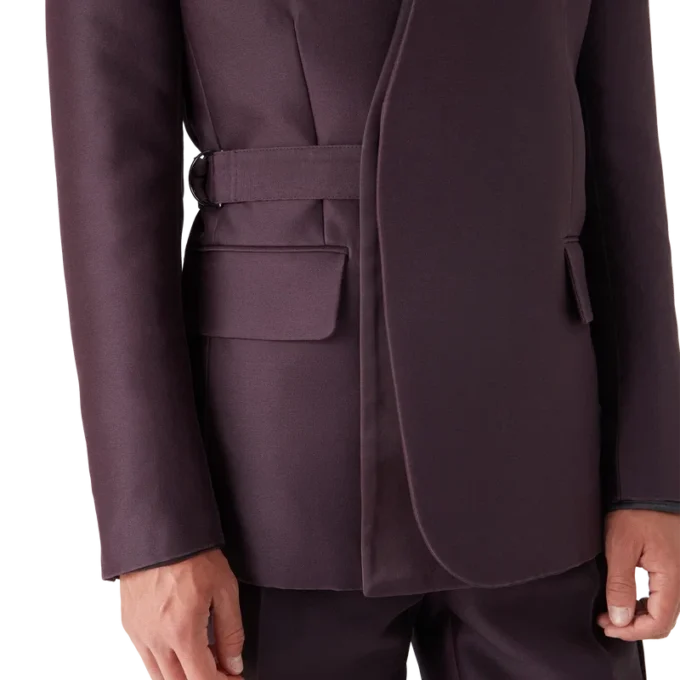 Blend Tailored Wool Silk Wrap Jacket