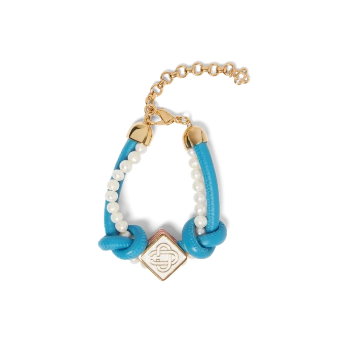 Blue Knotted Pearl Bracelet Blue Knotted Pearl Bracelet