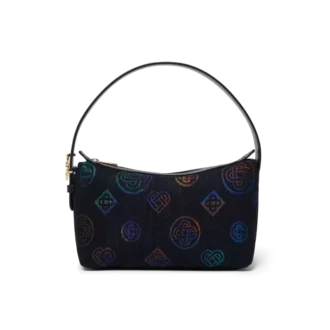 Blue Leather Logo Bag