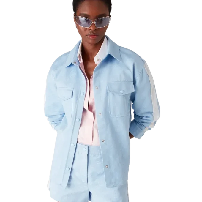 Blue Monogram Long Sleeve Shirt