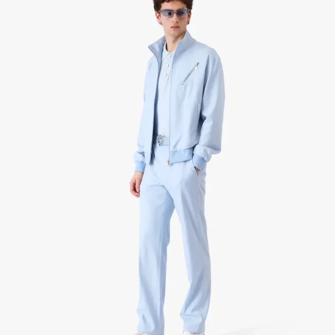 Blue Monogram Tailored Jacquard Trousers Blue Monogram Tailored Jacquard Trousers