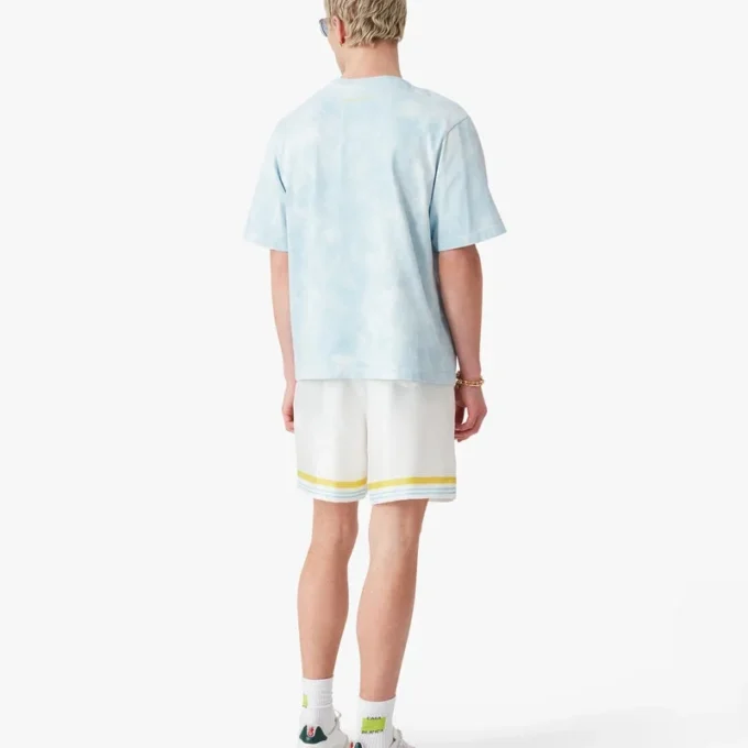 Blue Tie Dye Oversized Cc Smile Short Sleeve T-Shirt Blue Tie Dye Oversized Cc Smile Short Sleeve T-Shirt