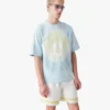 Blue Tie Dye Oversized Cc Smile Short Sleeve T-Shirt Blue Tie Dye Oversized Cc Smile Short Sleeve T-Shirt