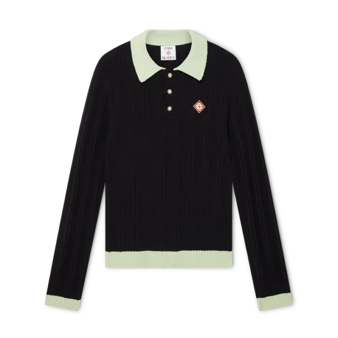 Boucle Long Sleeve Polo Shirt Boucle Long Sleeve Polo Shirt