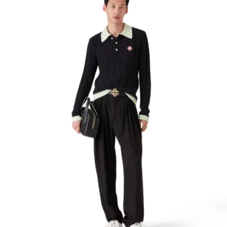 Boucle Long Sleeve Polo Shirt