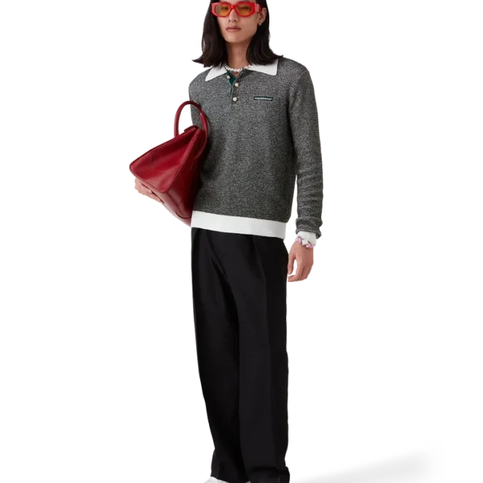 Boucle Stripe Long Sleeve Polo Shirt Boucle Stripe Long Sleeve Polo Shirt