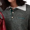 Boucle Stripe Long Sleeve Polo Shirt Boucle Stripe Long Sleeve Polo Shirt