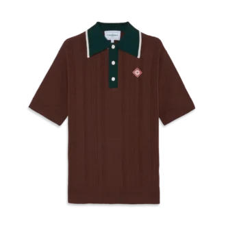 Cable Knit Oversized Polo Shirt