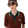 Cable Knit Oversized Polo Shirt Cable Knit Oversized Polo Shirt
