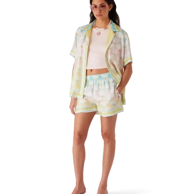 Candy Icons Short Sleeve Silk Twill Shirt