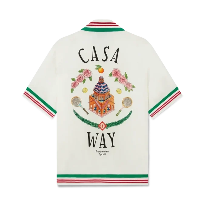 Casa Way Knitted Collar Silk Shirt