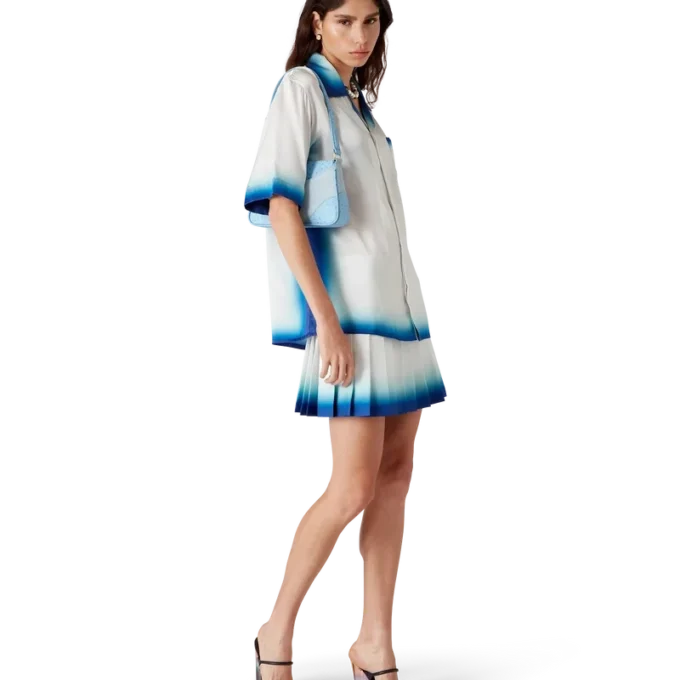 Casa Way Skate Pleated Silk Skirt Casa Way Skate Pleated Silk Skirt