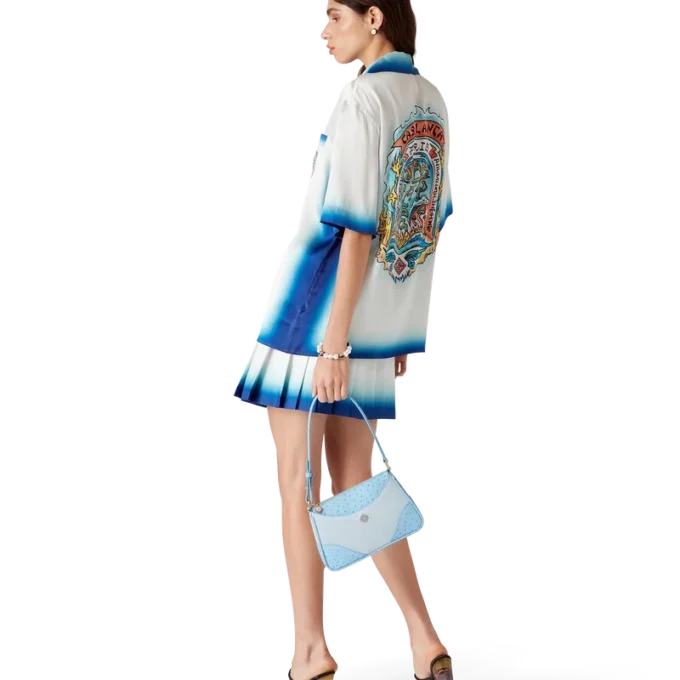 Casa Way Skate Pleated Silk Skirt Casa Way Skate Pleated Silk Skirt
