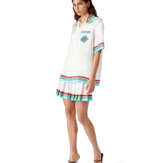 Casa Way World Series Pleated Silk Skirt