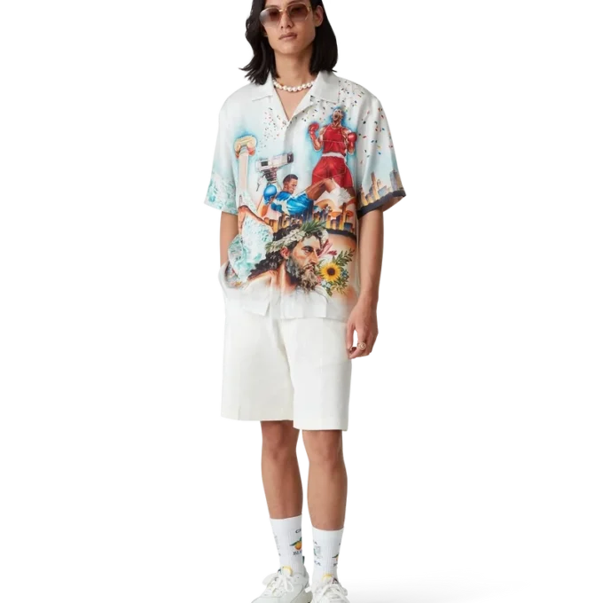 Celebration Du Sport Short Sleeve Silk Shirt