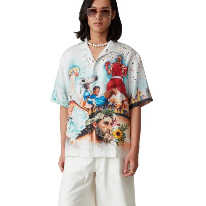 Celebration Du Sport Short Sleeve Silk Shirt