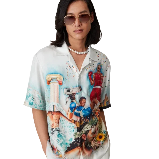 Celebration Du Sport Short Sleeve Silk Shirt